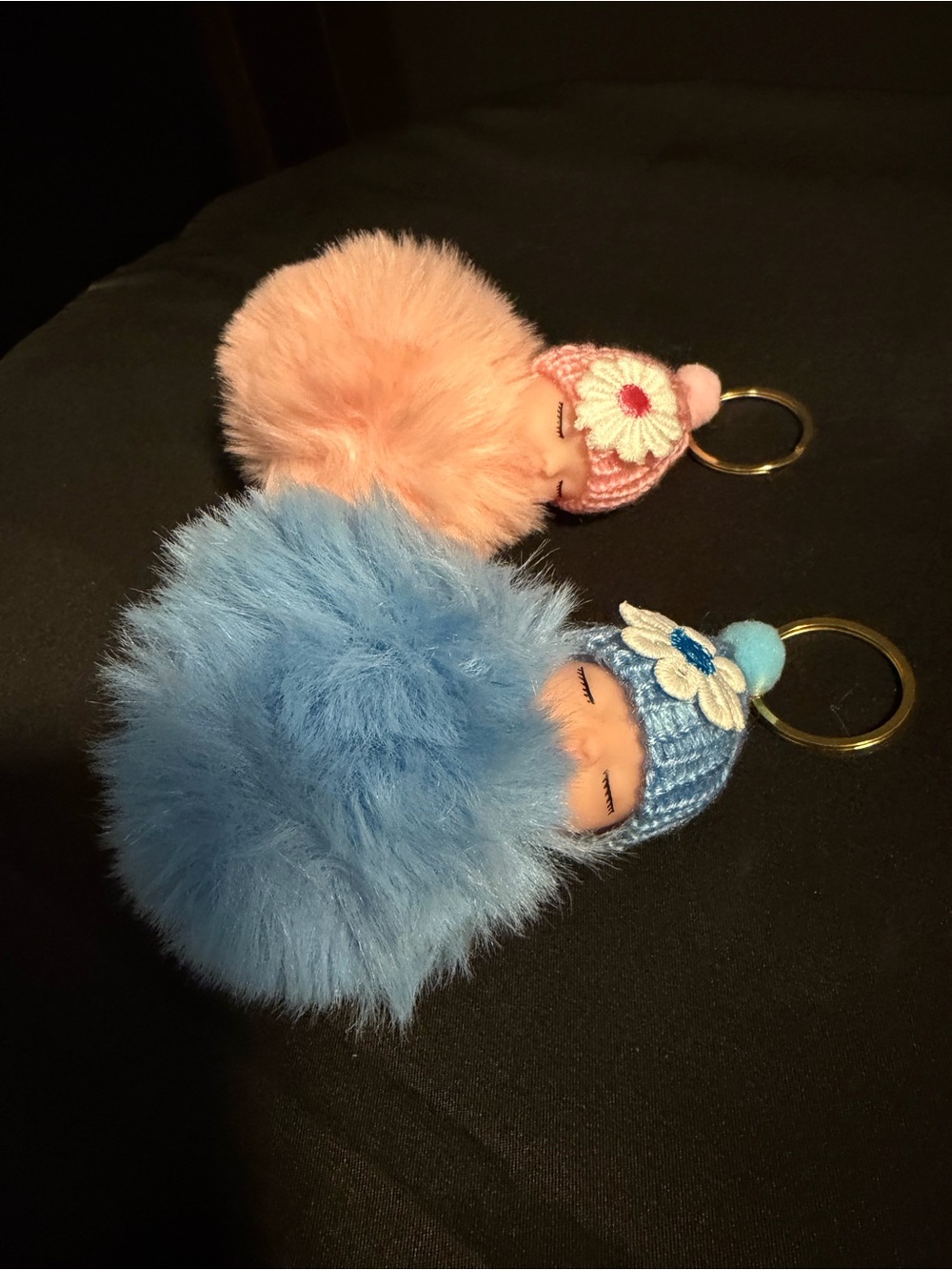 Plush Pom-Pom Baby Doll Keychain/Bag Charm - CHOOSE 1. NEW